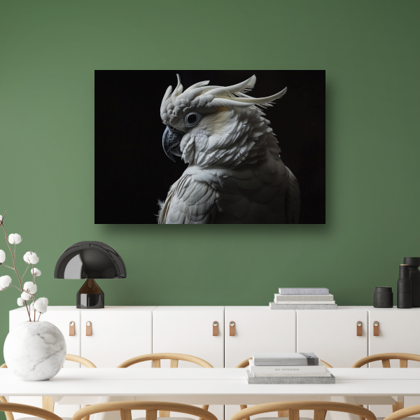 Kaketoe in schaduw - Natuurlijke elegantie poster