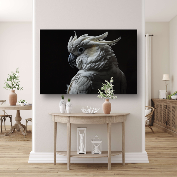 Kaketoe in schaduw - Natuurlijke elegantie poster