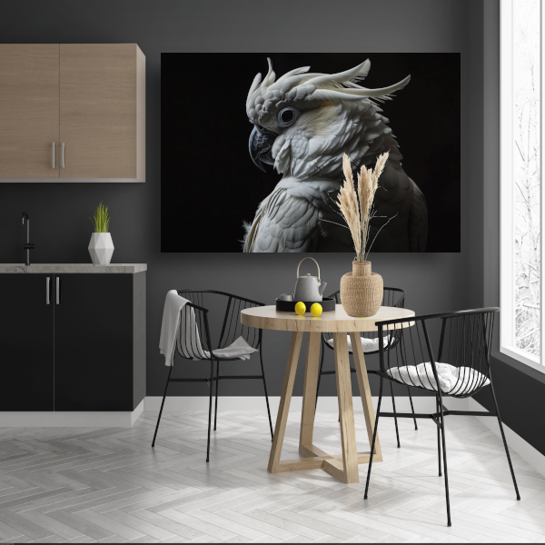 Kaketoe in schaduw - Natuurlijke elegantie poster