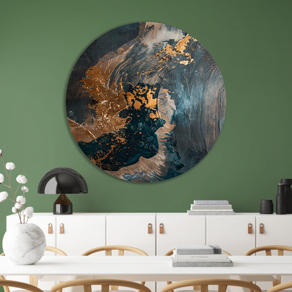 Dynamische abstracte compositie met goud forex muurcirkel