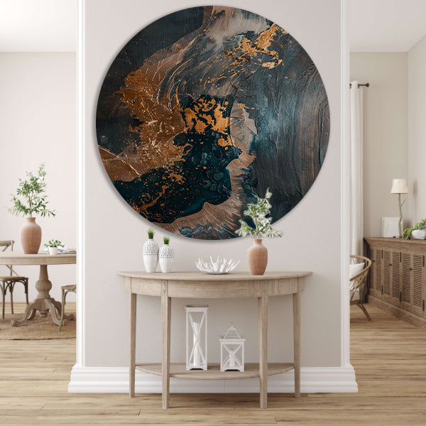 Dynamische abstracte compositie met goud forex muurcirkel