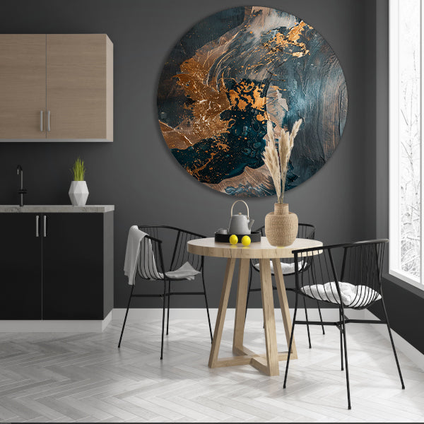 Dynamische abstracte compositie met goud forex muurcirkel