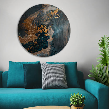 Dynamische abstracte compositie met goud forex muurcirkel