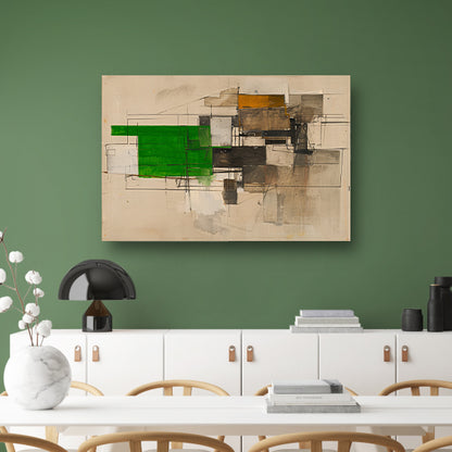 Abstract geometrisch kunstwerk met moderne vormen poster