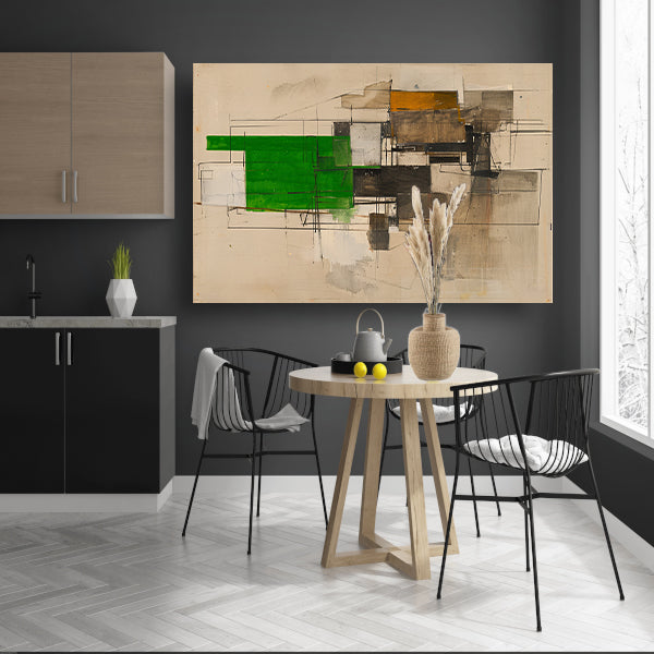 Abstract geometrisch kunstwerk met moderne vormen poster
