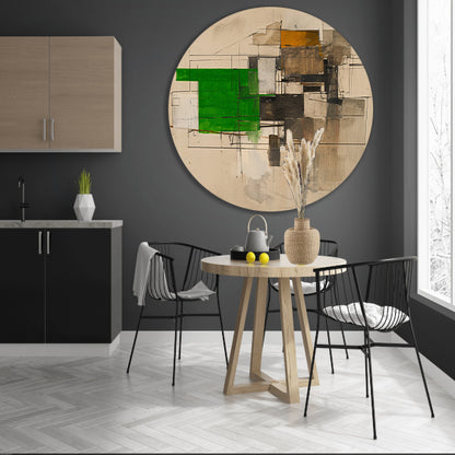 Abstract geometrisch kunstwerk met moderne vormen aluminium muurcirkel