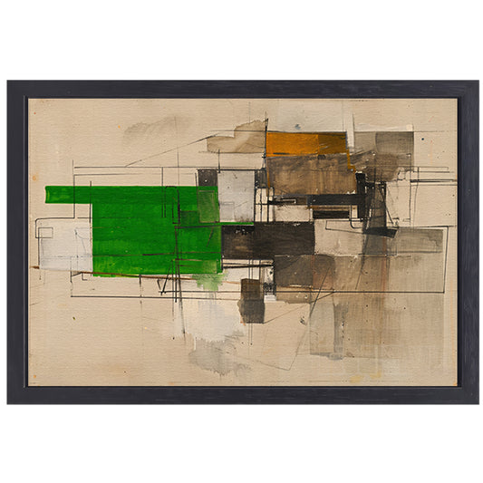 Abstract geometrisch kunstwerk met moderne vormen canvas met baklijst