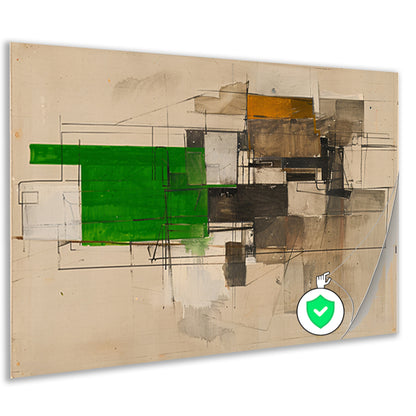 Abstract geometrisch kunstwerk met moderne vormen poster