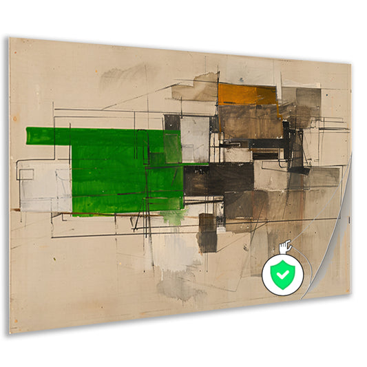 Abstract geometrisch kunstwerk met moderne vormen poster