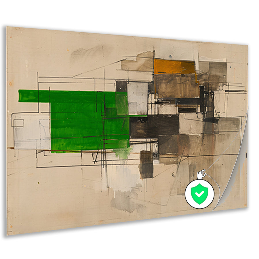 Abstract geometrisch kunstwerk met moderne vormen poster