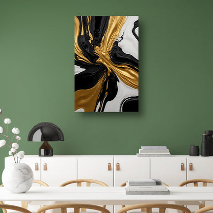 Dynamisch Zwart, Wit en Gouden Abstract Ontwerp poster
