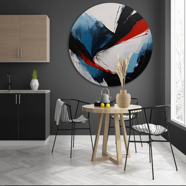 Explosie van Kleur en Emotie in Abstract Design forex muurcirkel