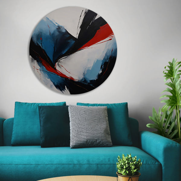 Explosie van Kleur en Emotie in Abstract Design forex muurcirkel