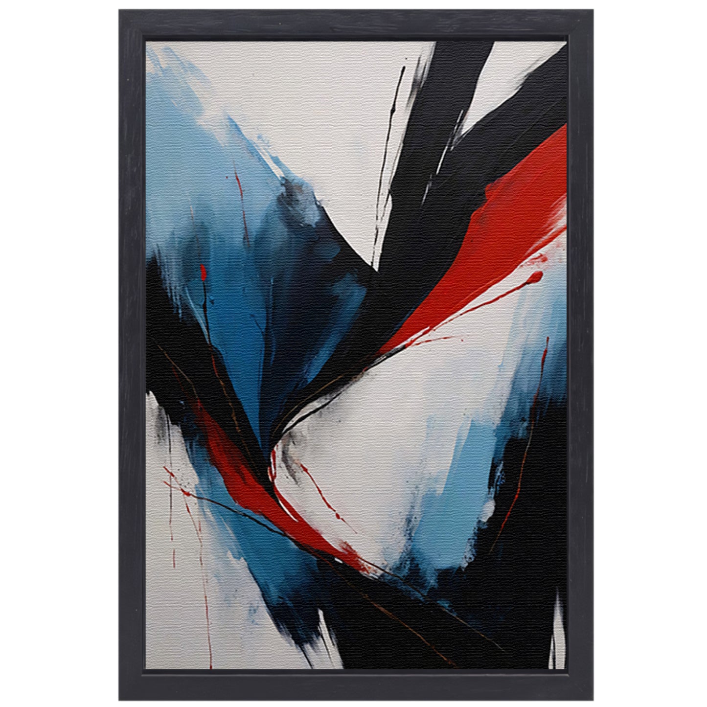 Explosie van Kleur en Emotie in Abstract Design canvas met baklijst