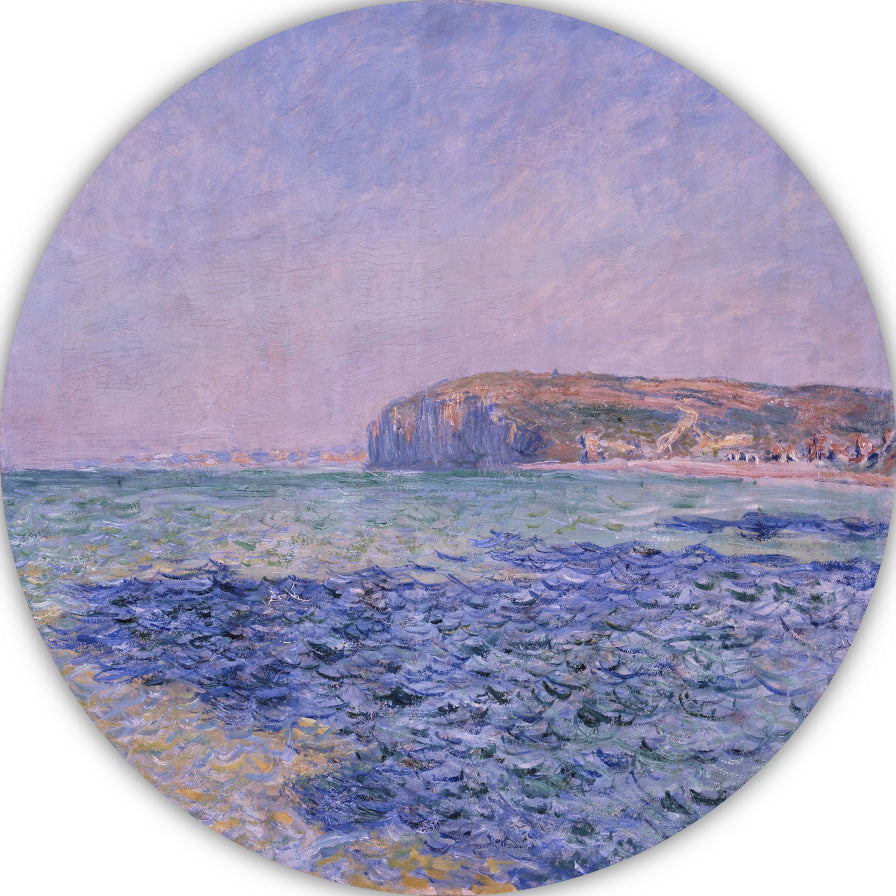 Schaduwen op de zee, De kliffen bij Pourville - Claude Monet aluminium muurcirkel