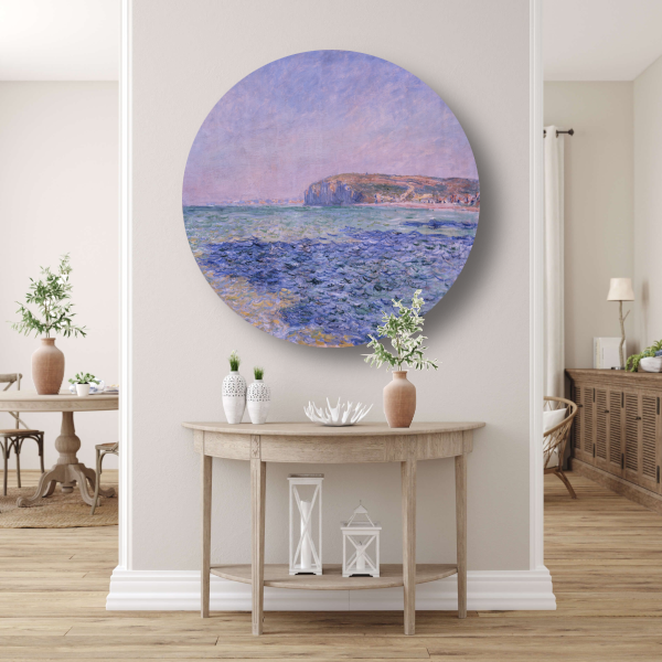 Schaduwen op de zee, De kliffen bij Pourville - Claude Monet forex muurcirkel