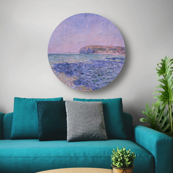 Schaduwen op de zee, De kliffen bij Pourville - Claude Monet forex muurcirkel