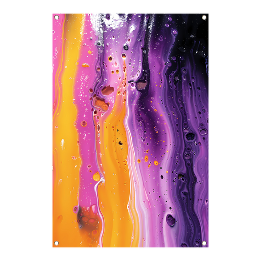 Kleurrijke abstracte kunst met dynamische textuur tuinposter