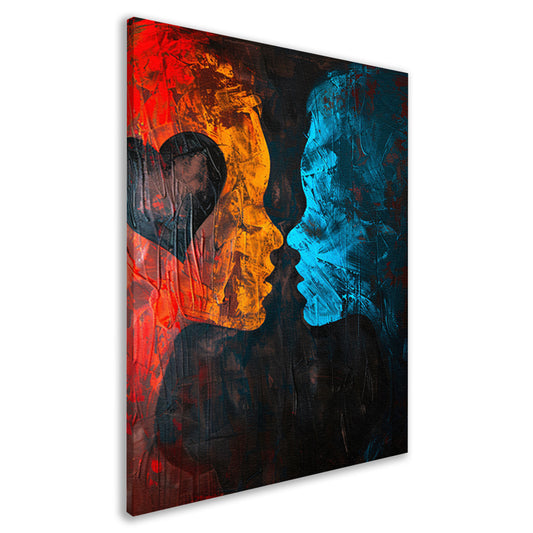 Abstract  van twee gezichten en een hart canvas