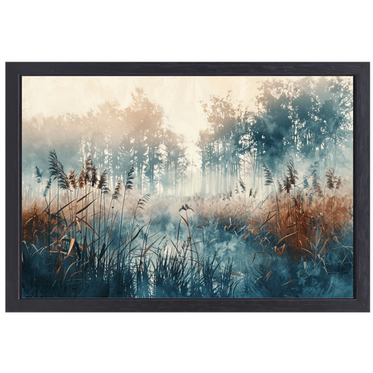 Mistig Ochtendlicht in Stil Bos canvas met baklijst