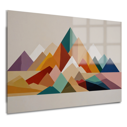 Abstract Geometrisch Kleurenspectrum Bergsilhouetten acrylglas