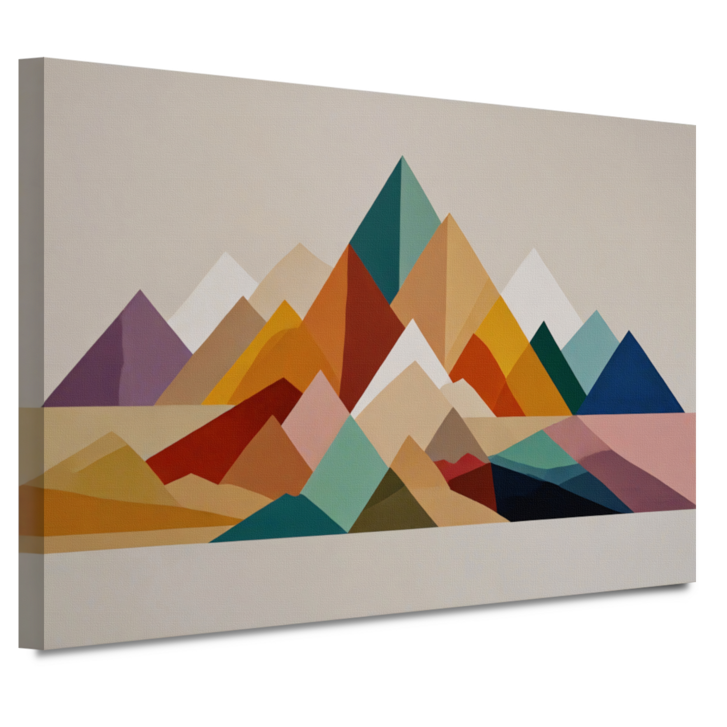 Abstract Geometrisch Kleurenspectrum Bergsilhouetten canvas