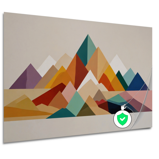 Abstract Geometrisch Kleurenspectrum Bergsilhouetten poster