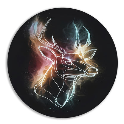 Abstract Neon Hert in Kosmisch Universum aluminium muurcirkel