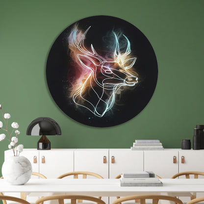 Abstract Neon Hert in Kosmisch Universum aluminium muurcirkel