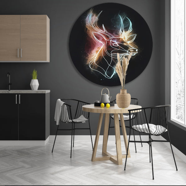 Abstract Neon Hert in Kosmisch Universum aluminium muurcirkel