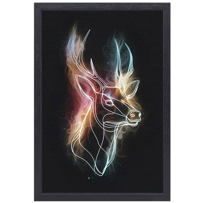 Abstract Neon Hert in Kosmisch Universum canvas met baklijst