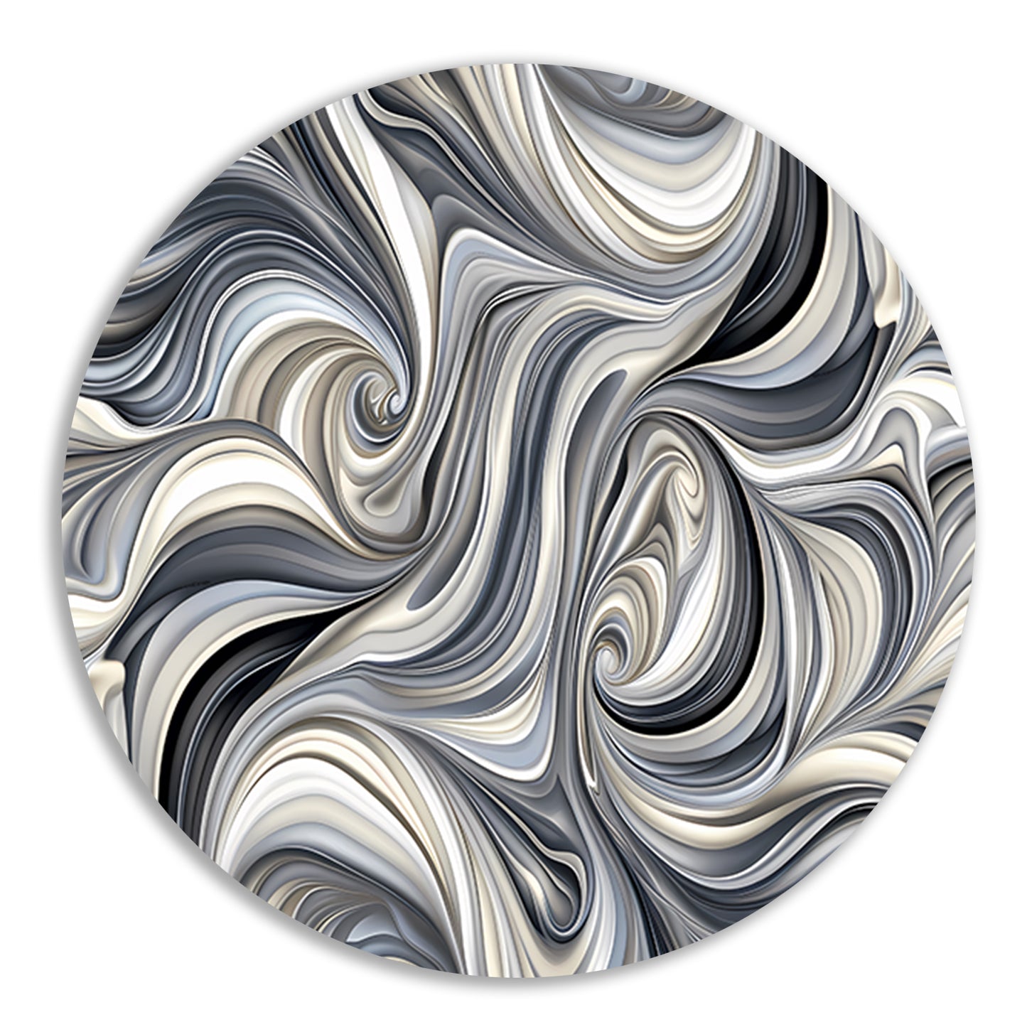 Moderne abstracte kunstprint in zwart en wit forex muurcirkel