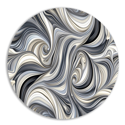 Moderne abstracte kunstprint in zwart en wit forex muurcirkel