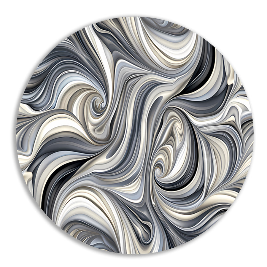 Moderne abstracte kunstprint in zwart en wit forex muurcirkel