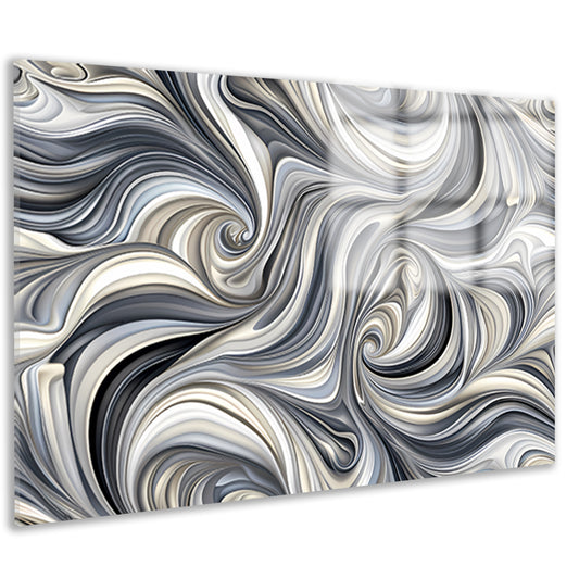 Moderne abstracte kunstprint in zwart en wit acrylglas