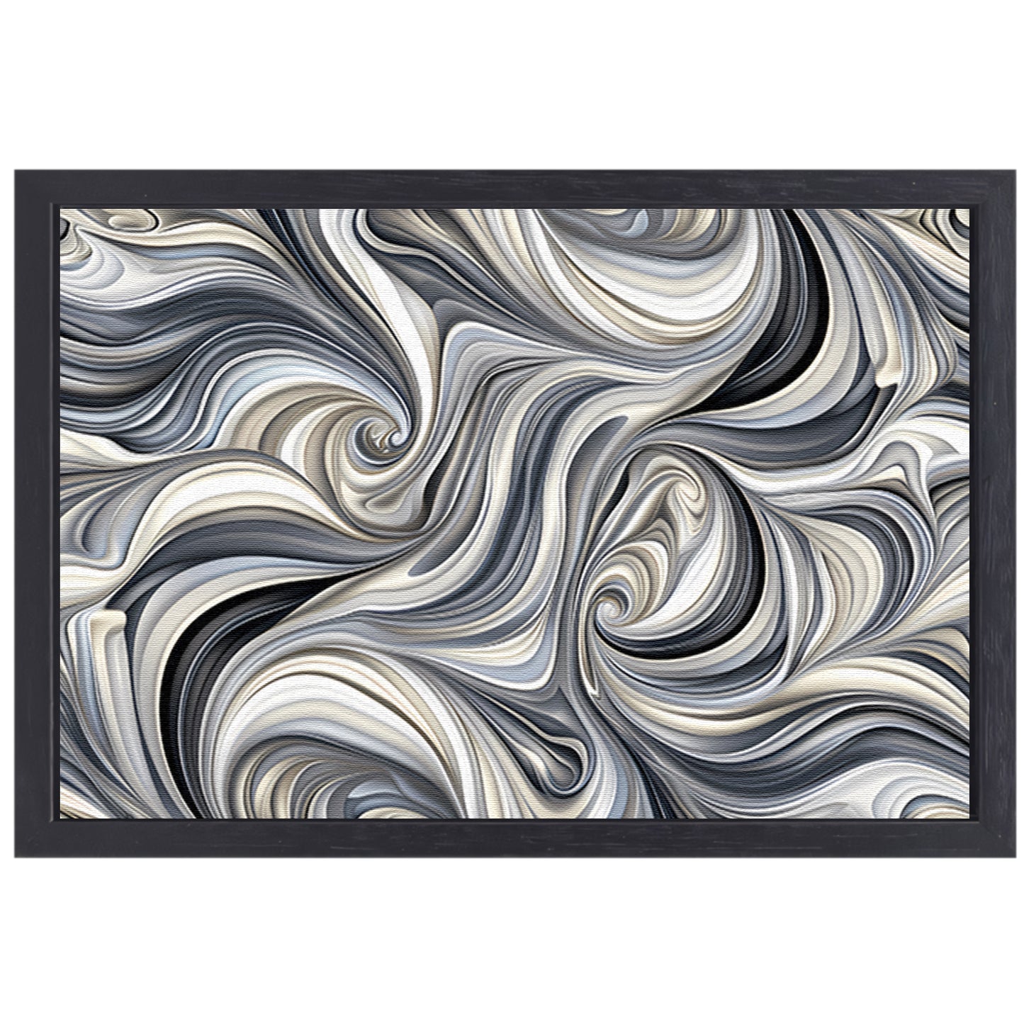 Moderne abstracte kunstprint in zwart en wit canvas met baklijst