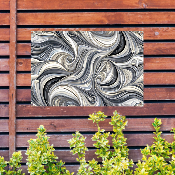 Moderne abstracte kunstprint in zwart en wit tuinposter