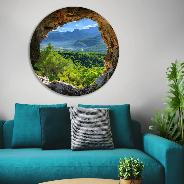 Berglandschap gezien vanuit een grot forex muurcirkel