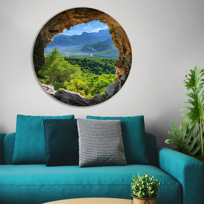 Berglandschap gezien vanuit een grot forex muurcirkel