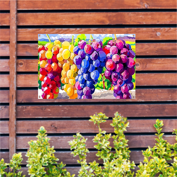 Kleurrijk stilleven met druiven tuinposter