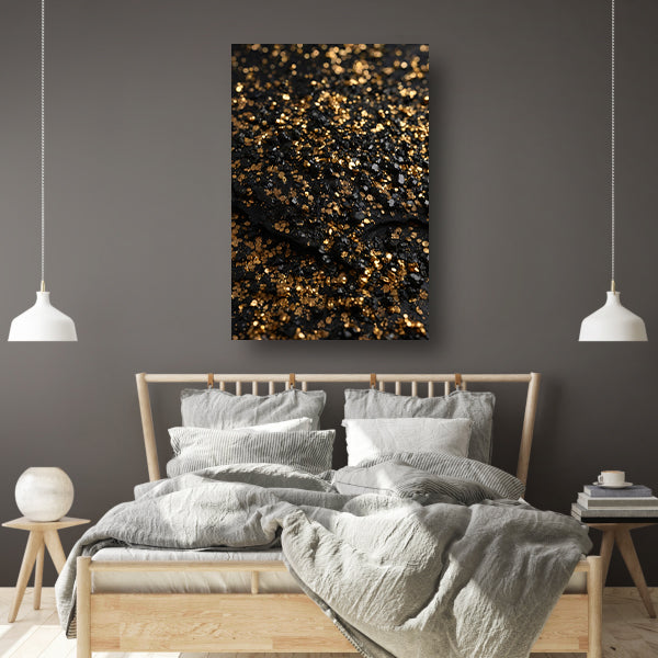 Zwart met Goudsprankels Luxe Textuur poster