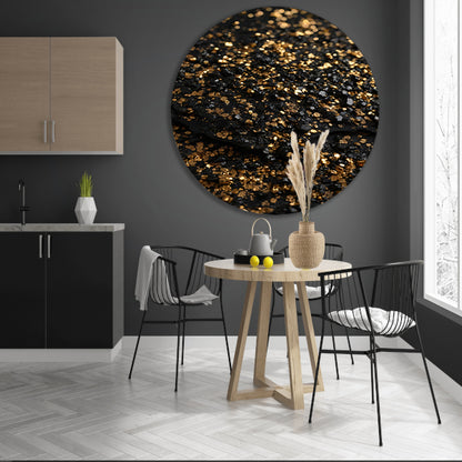 Zwart met Goudsprankels Luxe Textuur forex muurcirkel