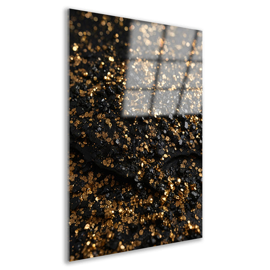 Zwart met Goudsprankels Luxe Textuur acrylglas