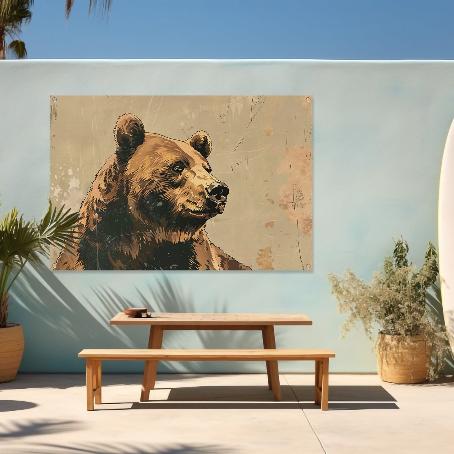 Beer in Vintage Stijl met Sepia Tonen tuinposter