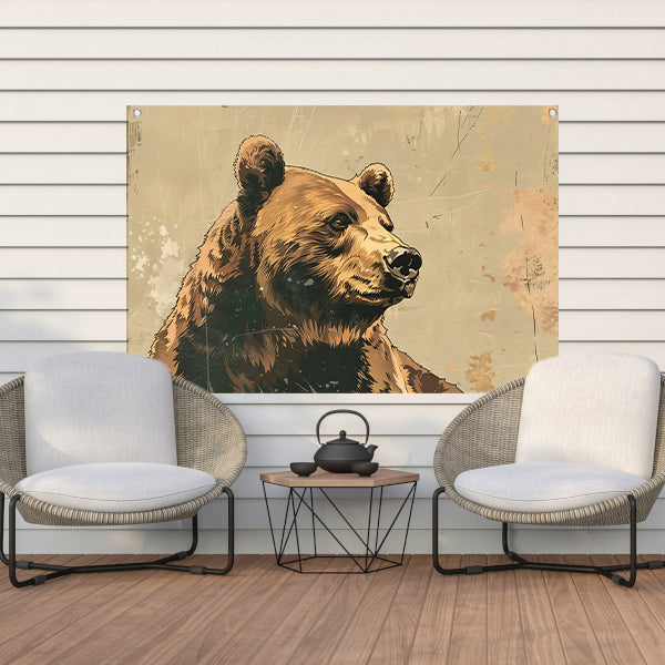 Beer in Vintage Stijl met Sepia Tonen tuinposter