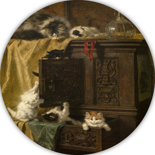 Onbescheiden - Henriëtte Ronner-Knip aluminium muurcirkel