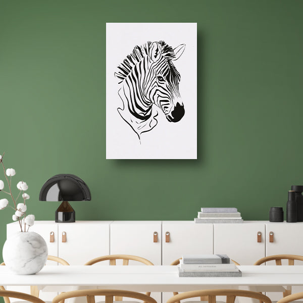 Abstracte zwart-witte zebra lijntekening poster