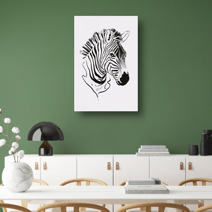 Abstracte zwart-witte zebra lijntekening poster
