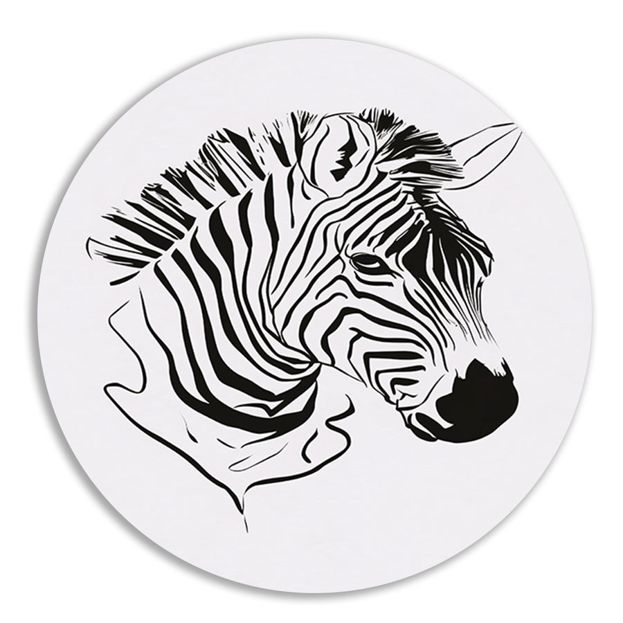 Abstracte zwart-witte zebra lijntekening forex muurcirkel