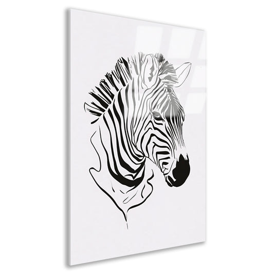 Abstracte zwart-witte zebra lijntekening acrylglas